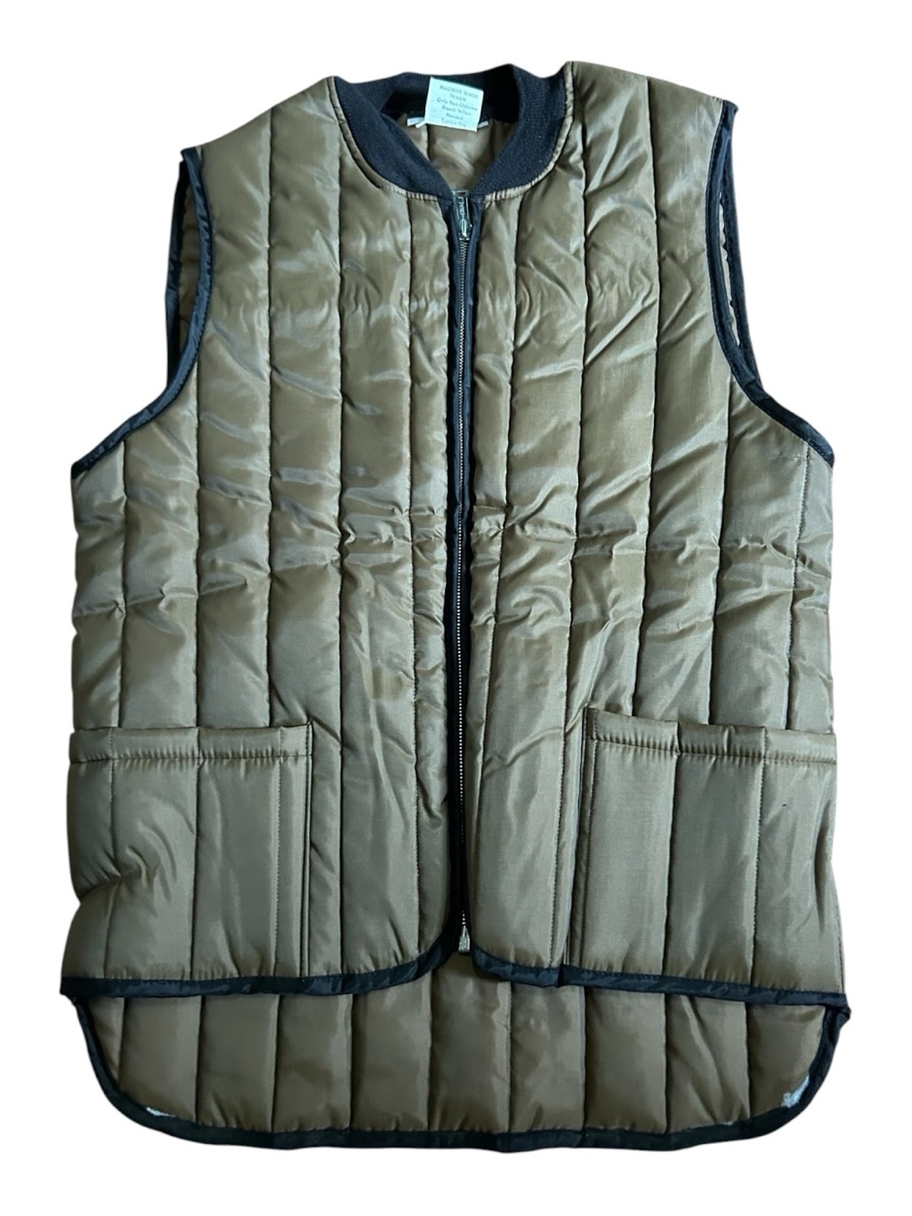 Vtg Deadstock Sears 70’s Tan Quilted Men's Puffer Vest medium BNWOT